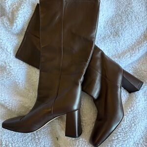 Dear Frances Dark Brown Over-the-Knee Leather Boots